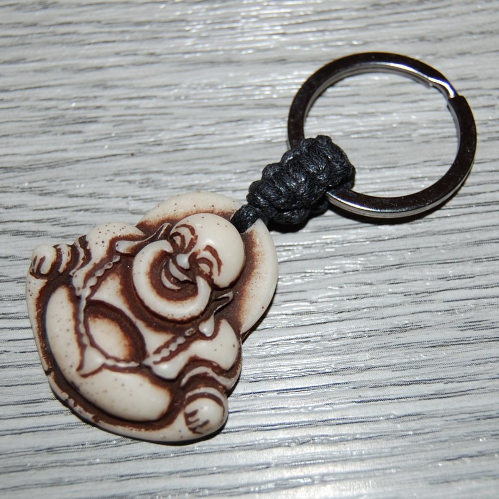 Buddha Keychain,Lucky Buddha,Happy Buddha,Good Luck Keyring,Macrame Friendship